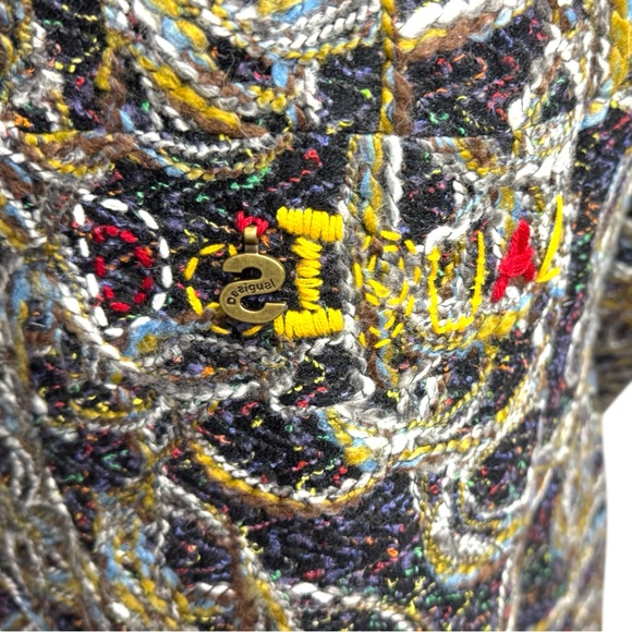 NWT Desigual Abstracto Tierra Wool Blend Embroidered Coat - Picture 9 of 12